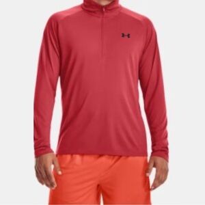 Under Armour HeatGear 1/2 Zip Long Sleeve Loose FitPullover Oxblood Red Size 2XL
